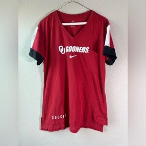Nike Women’s OU Soccer T- Shirt Size Large Oklahoma Sooners Tunic